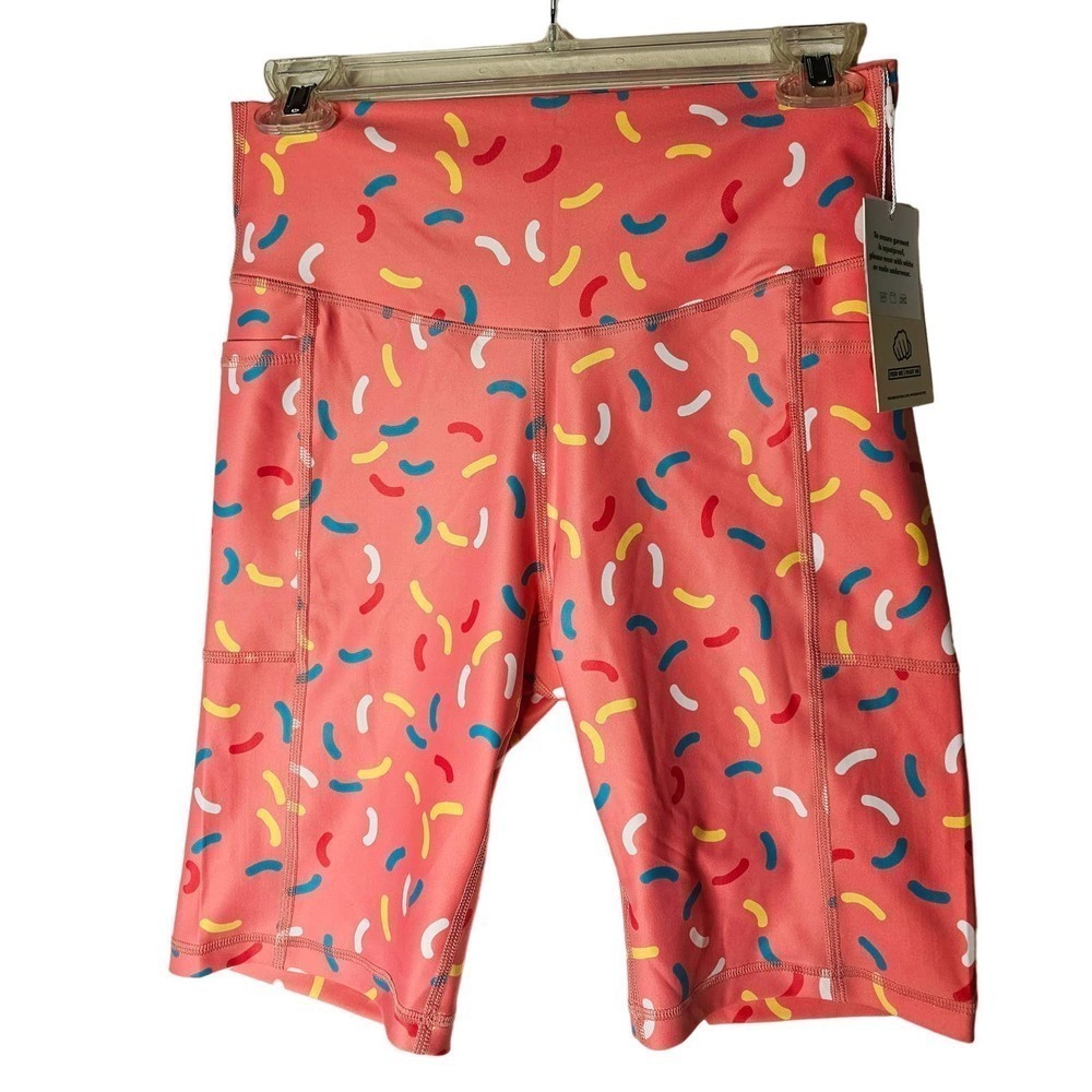 Feed Me Fight Me NWT Shorts M. Donut Sprinkles. Bright. Active wear. M